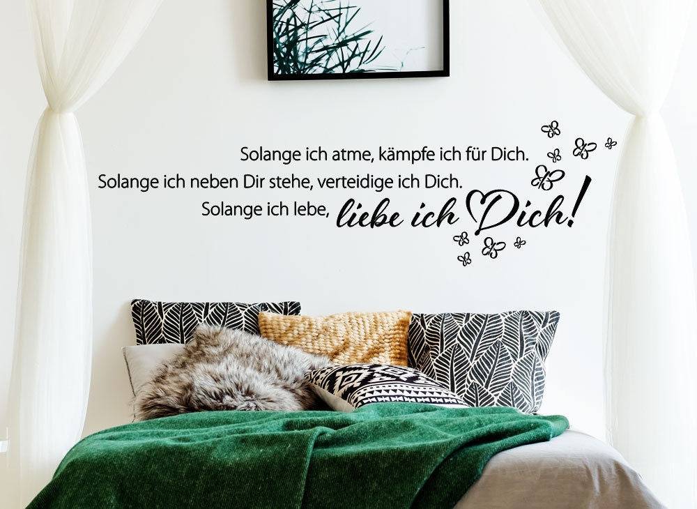 Wandtattoo Wandsticker Wandaufkleber Schlafzimmer Spruch Liebe ich Dich