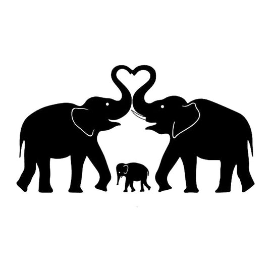 New Hot   17cm*9.2cm Elephant Family Love  Decor Car Sticker Vinyl Decal