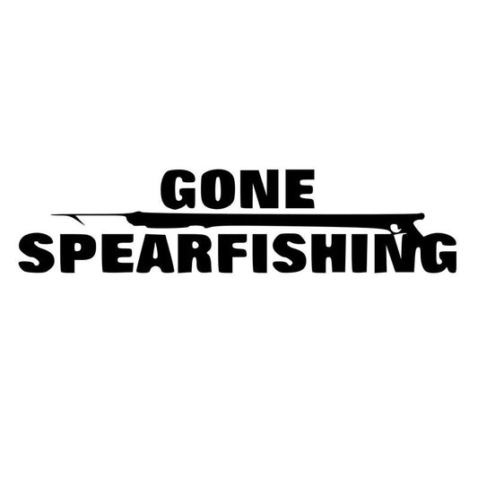 New Fashion   17.8CM*4.2CM Gone Spearfishing Wetsuit Neoprene Pneumatic Fishing  Car Styling Sticker Motorcycle Black/Sliver C8-1366