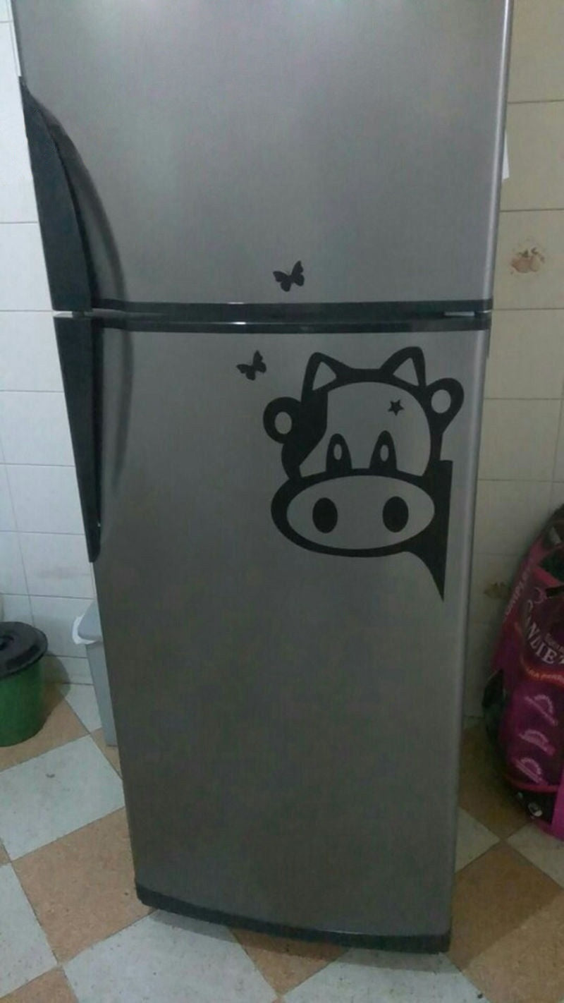 Funny Cow Kitchen Fridge Sticker Vinyl Decals Wall Tiles Cabinets Home Decor