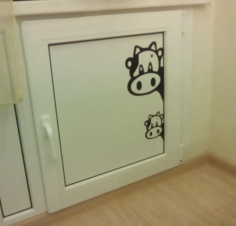 Funny Cow Kitchen Fridge Sticker Vinyl Decals Wall Tiles Cabinets Home Decor