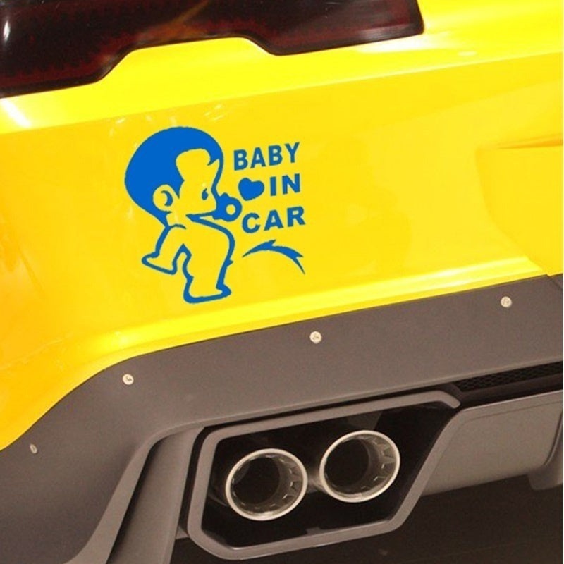 Hot   Lovely Funny JDM Child Boys Baby In Car On Board Sticker For Window Glass Truck SUV Bumper Kayak Canoe Camping Cute Vinyl Decal