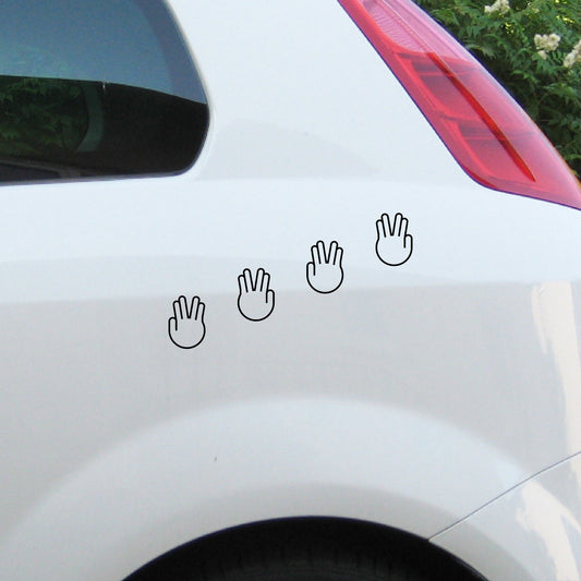 Hot 4Pcs Aufkleber Tattoo 9cm schwarz shocker Trekki Spock Hand Auto Deko Folie