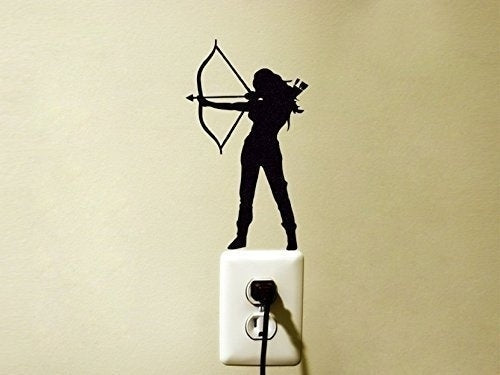 High-quality 2pcs Archery Vinyl Decal Sticker Hunting Bow And Arrow Woman Warrior Laptop Wall Decor