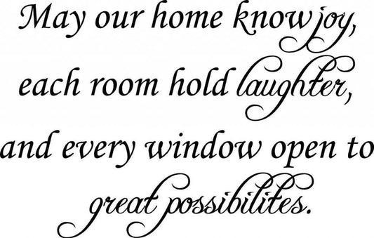 May our home know joy vinyl wall art decal