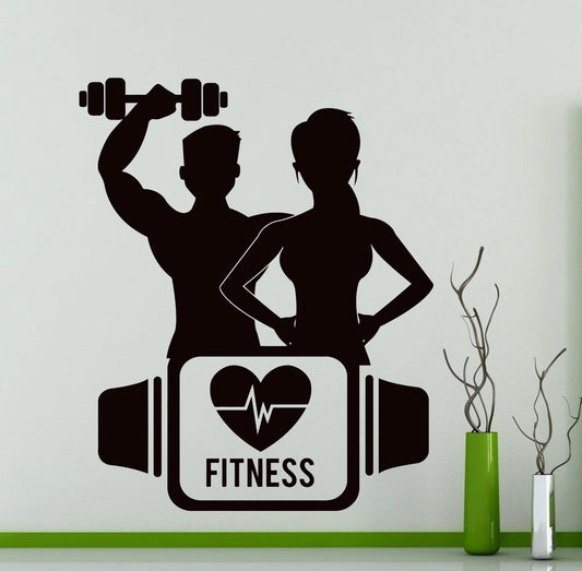 2018 NEW   Fitness Wall Sticker Sports Gym Training Yoga Vinyl Decal Home Interior Decoration Waterproof High Quality Mural (59gy)