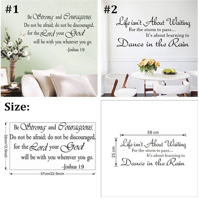 New Brand   Religious Wall Quotes Words Letters Art Decals Home Decor Removable Wall Sticker