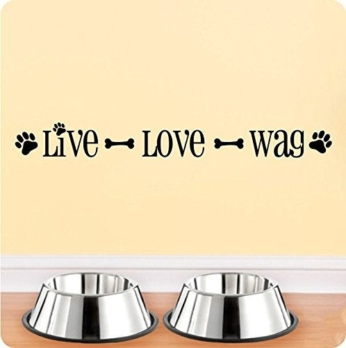 Fashion   Live Love Wag Dog Pet Wall Decal Sticker Art Mural Home Décor Quote Lettering Animal Best Friend Bone Paw