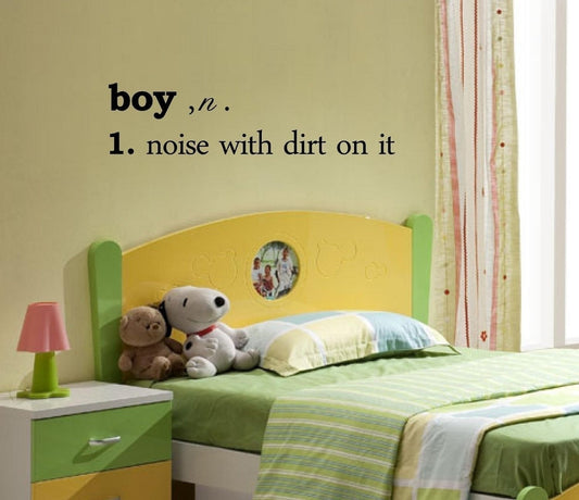 New Brand  boy, n. 1. noise with dirt on it Vinyl wall art Inspirational quotes and saying home decor decal sticker