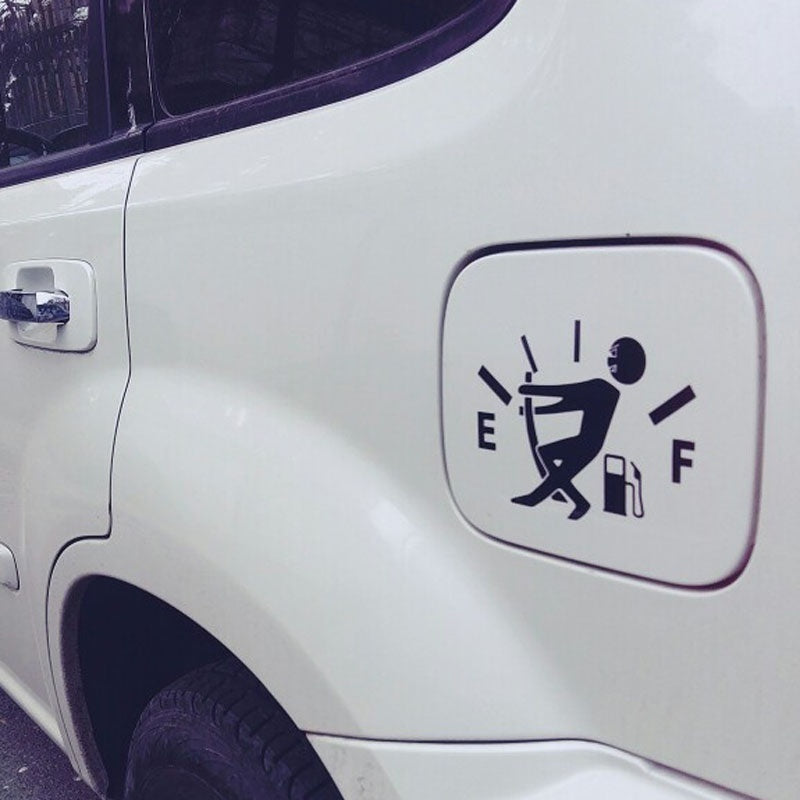 12.7CM*9.2CM High Gas Consumption Decal Fuel Gage Empty Stickers Funny Vinyl JDM Car Stickers Car Styling Black Sliver