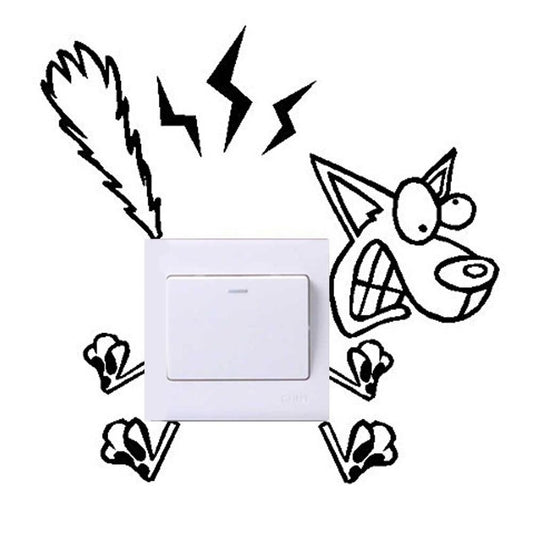 2pcs Funny Dog Light Switch Decals Living Room Home Decor