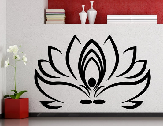 Fashion   Lotus Flower Wall Sticker Sports Fitness Yoga Symbol Vinyl Decal Home Interior Decoration Waterproof High Quality Mural