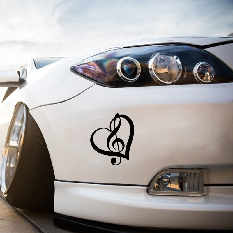 New Brand   TREBLE CLEF HEART Vinyl Decal Sticker Car Window Wall Bumper Music Symbol Guitar