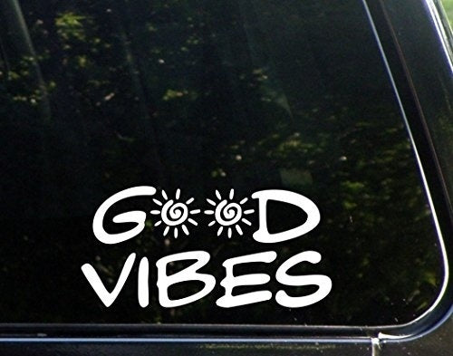 2018 NEW Good Vibes Vinyl Die Cut Decals/ Bumper Stickers For Windows, Cars, Trucks, Laptops, Etc.