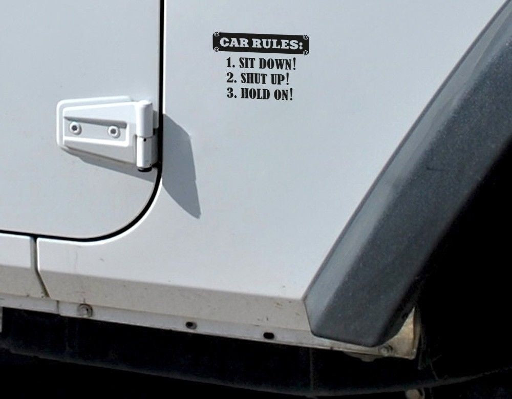 Funny Car Rules Slammed Daily Driven JDM Race Lowered Drift Vinyl Sticker Decal