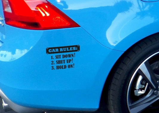 Funny Car Rules Slammed Daily Driven JDM Race Lowered Drift Vinyl Sticker Decal