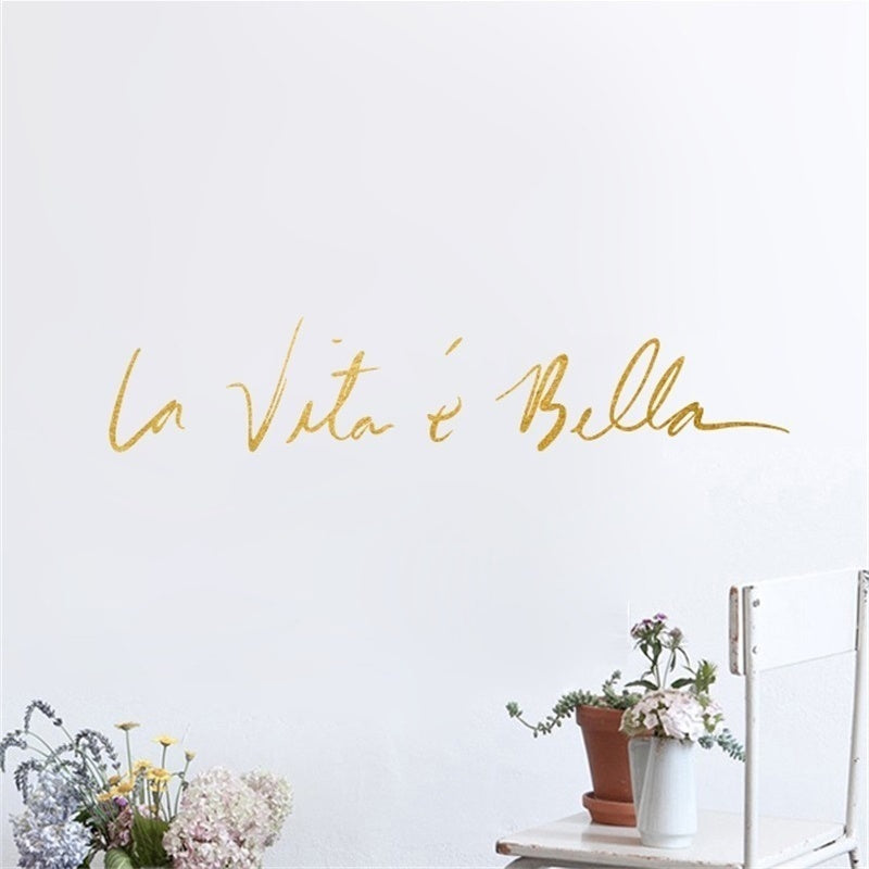 New Fashion   Italy Style Wall Stickers Creative Art DIY PVC Decorations Wall Decals Home Decors Wall sticker Life Is So Beautiful