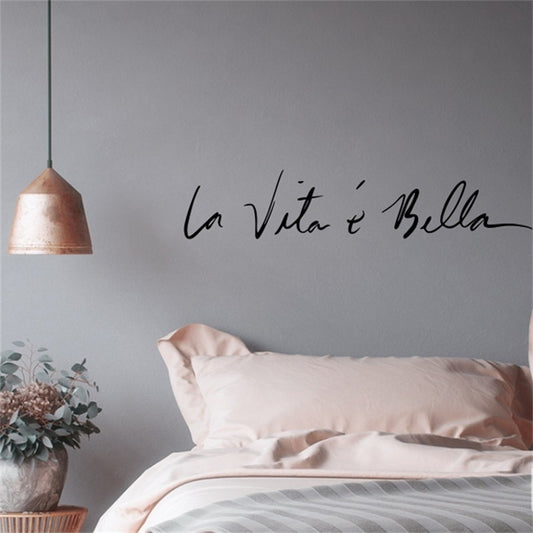 New Fashion   Italy Style Wall Stickers Creative Art DIY PVC Decorations Wall Decals Home Decors Wall sticker Life Is So Beautiful