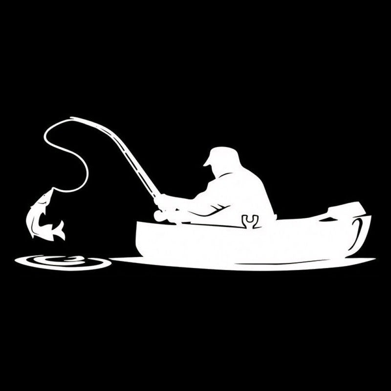 New Hot    Fisherman Fishing On Board Car Sticker  Vinyl Decals
