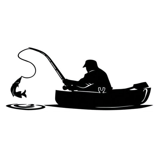 New Hot    Fisherman Fishing On Board Car Sticker  Vinyl Decals