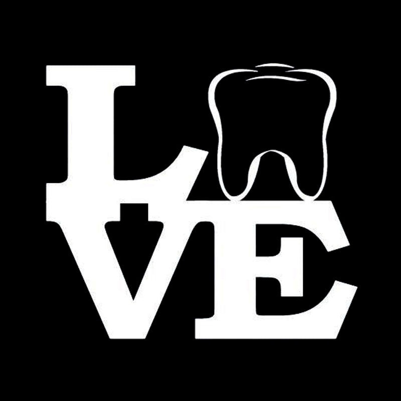 Fashion   Love Tooth Sticker Decal Dentist Dental Hygienist Assistant