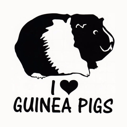 Personality Animal I LOVE GUINEA PIGS Cute Cartoon Vinyl Window Stickers