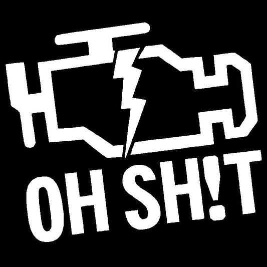 2018 NEW Oh Crap Check Engine Light Vinyl Decal Car Truck Window Sticker Funny Tuner JDM