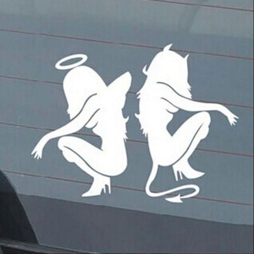 New Brand Beauty Angels and Demons Car Sticker Black Decal 1Pcs  Waterproof