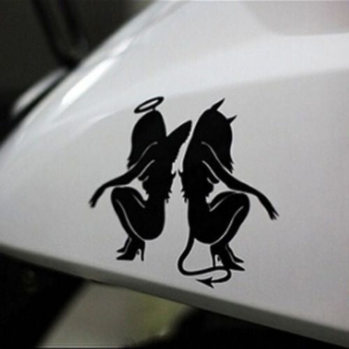 New Brand Beauty Angels and Demons Car Sticker Black Decal 1Pcs  Waterproof