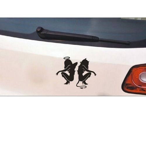New Brand Beauty Angels and Demons Car Sticker Black Decal 1Pcs  Waterproof