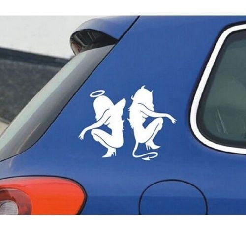 New Brand Beauty Angels and Demons Car Sticker Black Decal 1Pcs  Waterproof