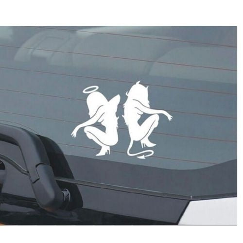 New Brand Beauty Angels and Demons Car Sticker Black Decal 1Pcs  Waterproof