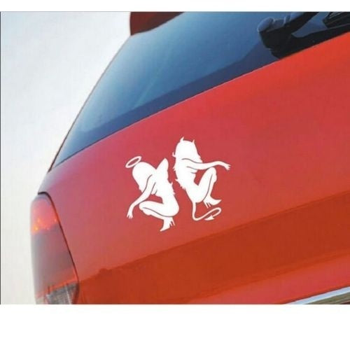 New Brand Beauty Angels and Demons Car Sticker Black Decal 1Pcs  Waterproof
