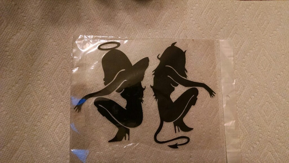 New Brand Beauty Angels and Demons Car Sticker Black Decal 1Pcs  Waterproof