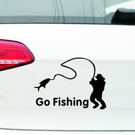 New Brand  Safety Stickers Men Go Fishing Go Fishing Night  Window Decal Sticker Stickers Covers White And Black Color Car Sticker Stickers Waterproof Car Body Decal Sticker For Cars Decal