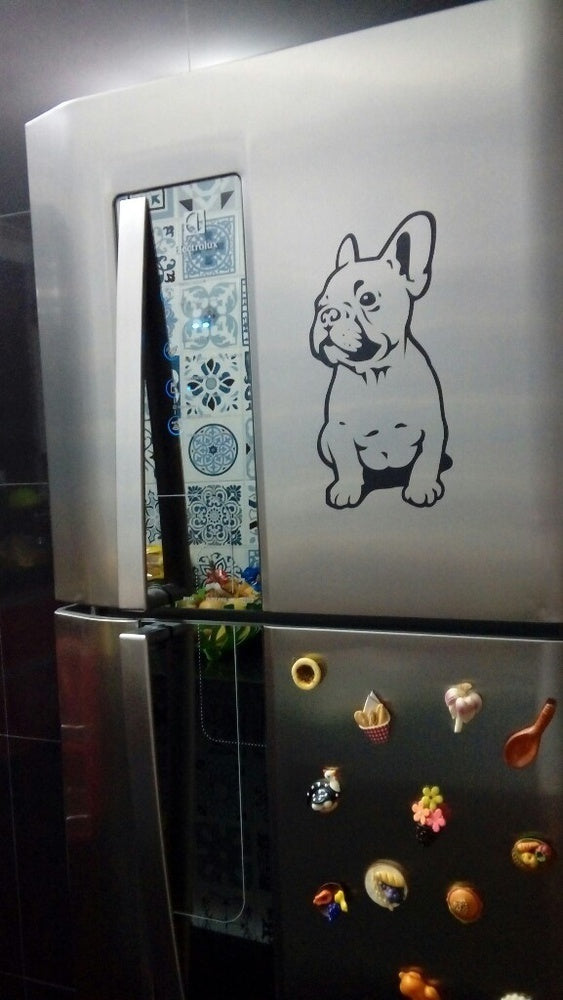 2018 NEW   Creative applique French Bulldog puppy home decoration PVC wall stickers (Color: Black)