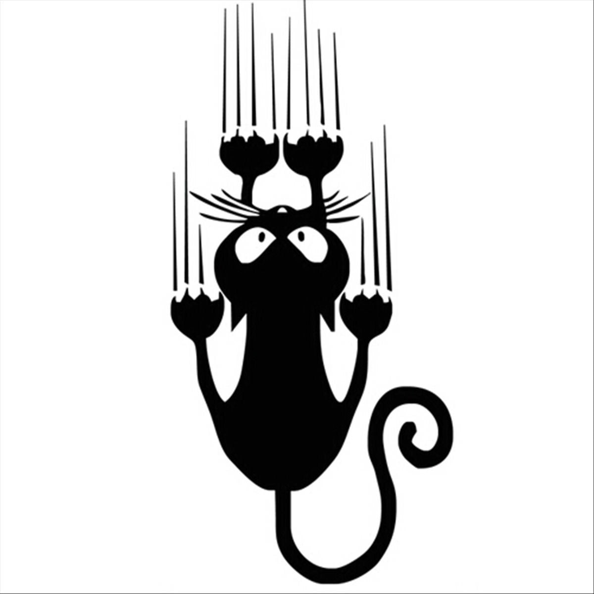New Brand  White or Black  Funny Cat White Car Stickers Cartoon Decorative Car Styling Decorative Vinyl Car