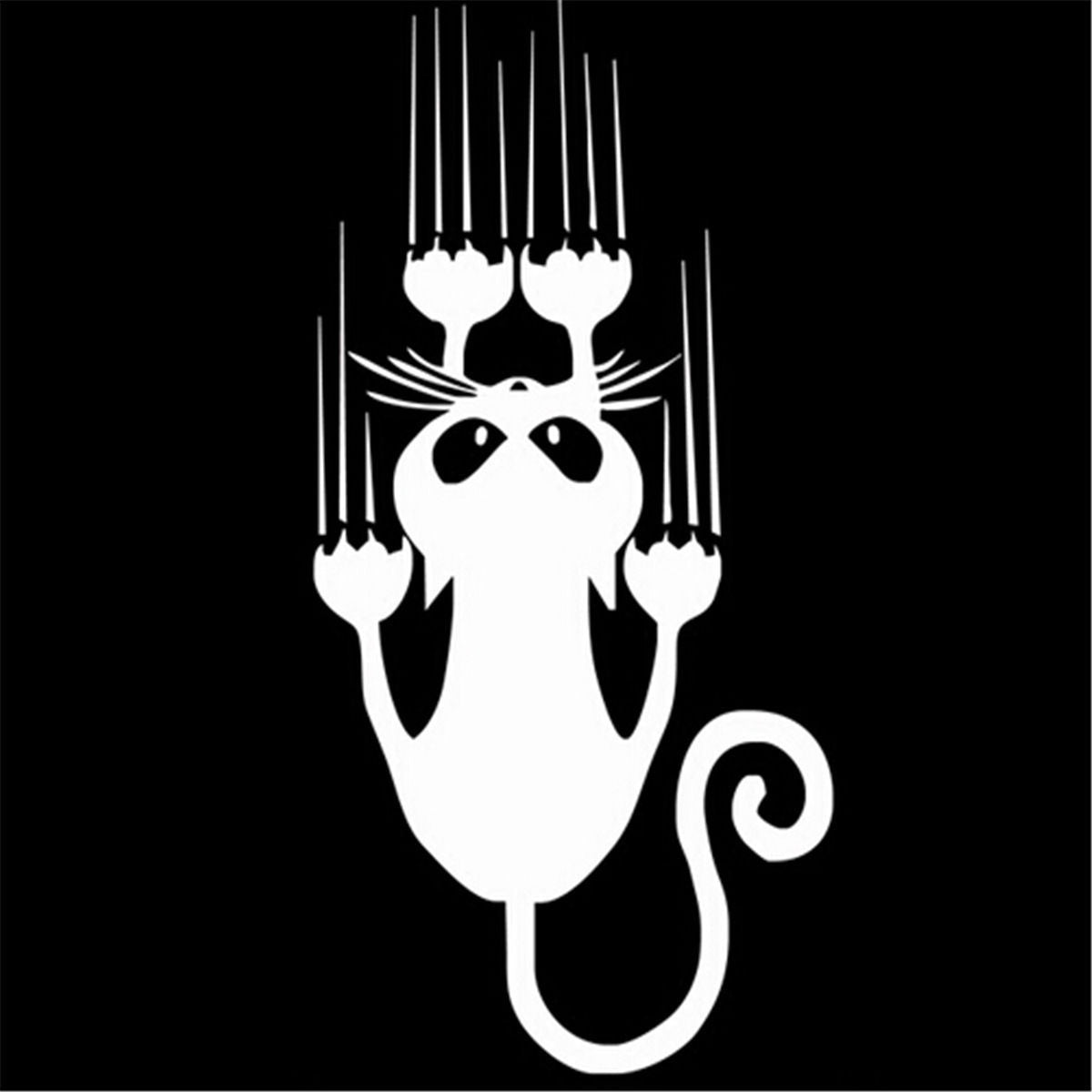 New Brand  White or Black  Funny Cat White Car Stickers Cartoon Decorative Car Styling Decorative Vinyl Car