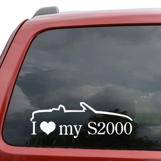 New Hot   I Love My  S2000 JDM Car Window Decor Vinyl Decal Sticker- 6" Wide White