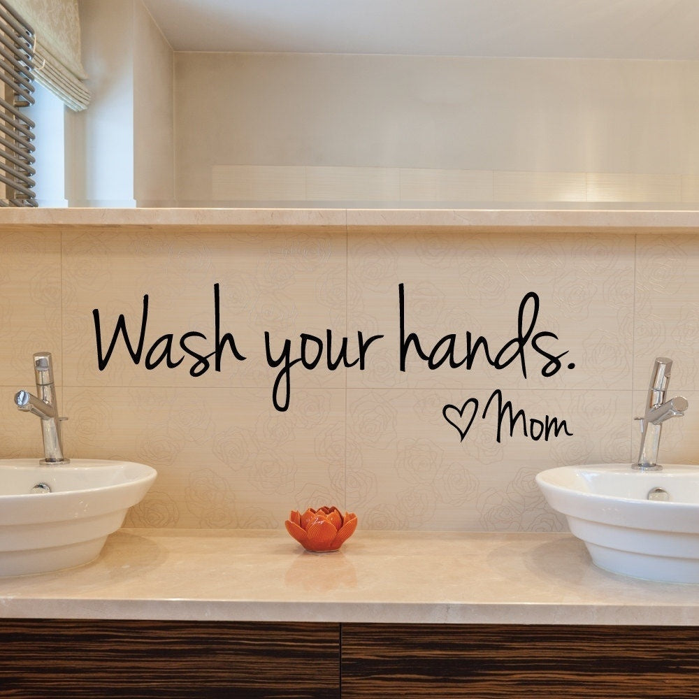 High-quality Wash Your Hand Quote Words Removable Wall Sticker Art Vinyl Decal Bathroom Decor