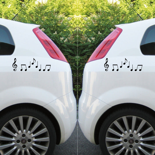 Fashion 2 Pcs Violinschlüssel  Noten schwarz Auto Fenster Aufkleber Tattoo Folie