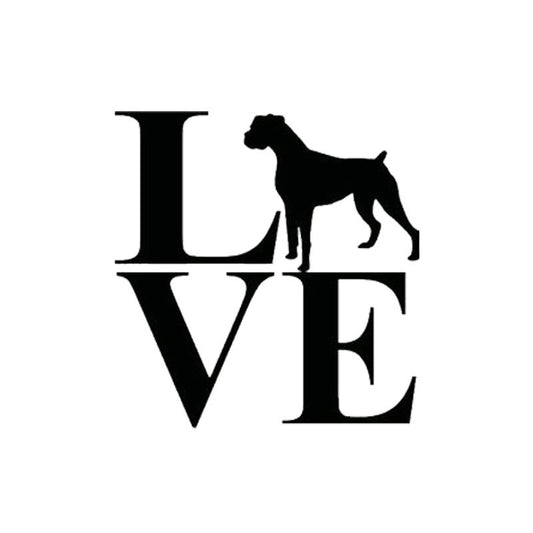 New Fashion Car Styling LOVE Boxer Dog Vinyl Creative  Car Sticker