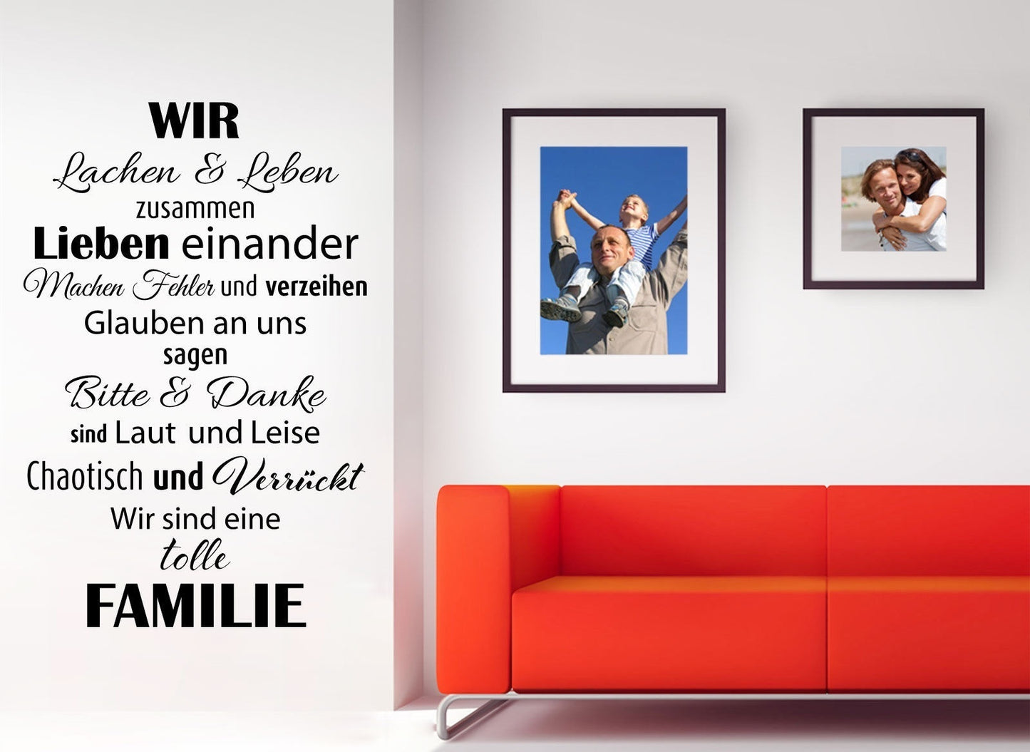 Wandtattoo Wandsticker Wandaufkleber Wohnzimmer Flur Familie Spruch Zitat