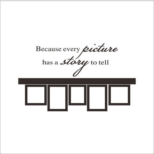 High-quality     Removable Po Frame Wall Sticker Black Vinyl Decals Because Every Picture Has A Story To Tell Stickers Home Decor Living Room