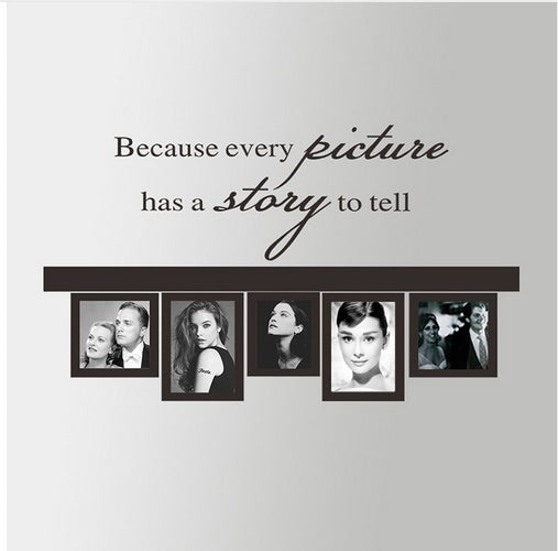 High-quality     Removable Po Frame Wall Sticker Black Vinyl Decals Because Every Picture Has A Story To Tell Stickers Home Decor Living Room