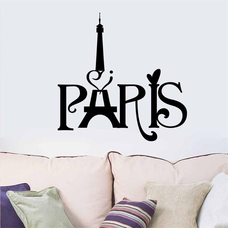 2018 NEW   Creative Characters PARIS Home Decal Wall Sticker /removable Wedding Decoration Living Room Decor/ 3d Wallpaper