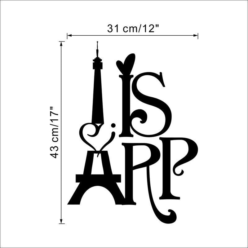 2018 NEW   Creative Characters PARIS Home Decal Wall Sticker /removable Wedding Decoration Living Room Decor/ 3d Wallpaper