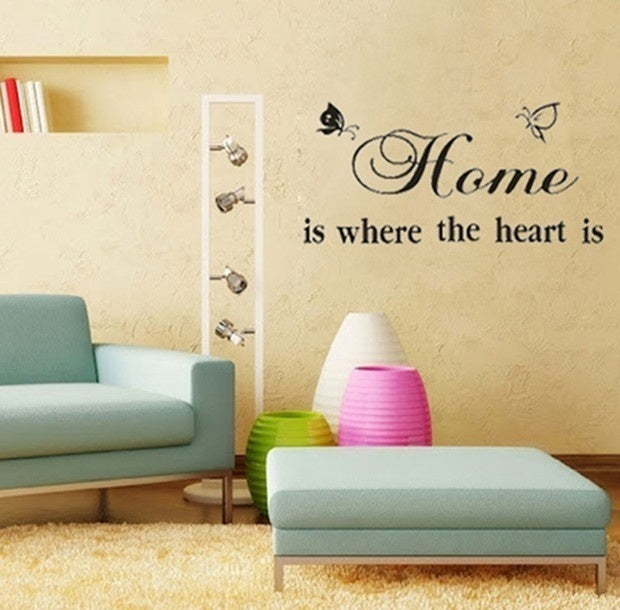 2018 NEW   Home is Where the heart is Wall Quote Sticker Decals Home Decor Vinyl Removable