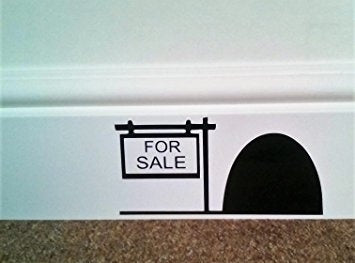 New Hot Mouse Hole " FOR SALE " Skirting Board Wall Art Sticker Vinyl Decal