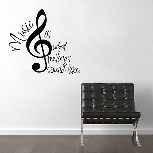 Fashion   Wall Sticker Music Is What Feelings Sound Like Quote Wall Say Quote Home Art Vinyl Wall Paper Sticker Decal Home Room Decor Words Wallpaper
